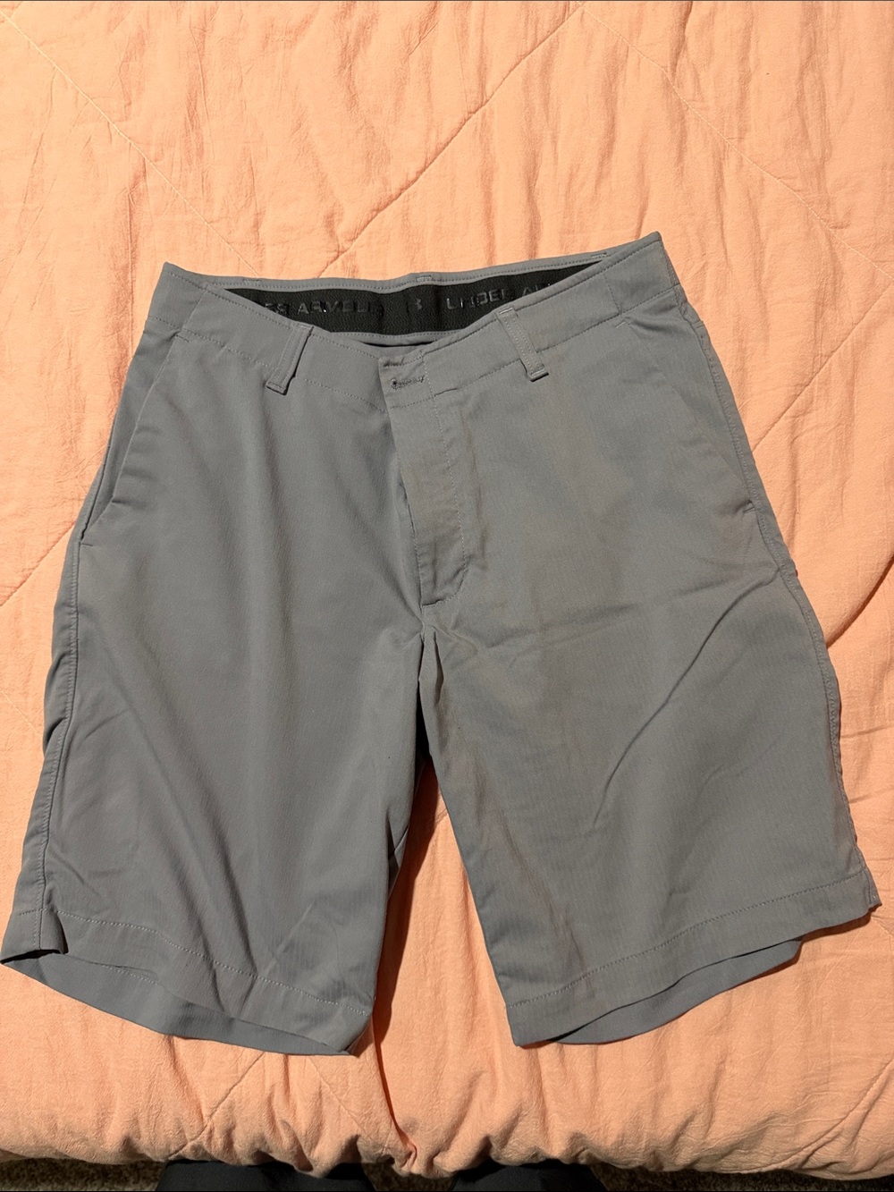 Under Armour Men's Light Gray Performance Flat-Front Shorts